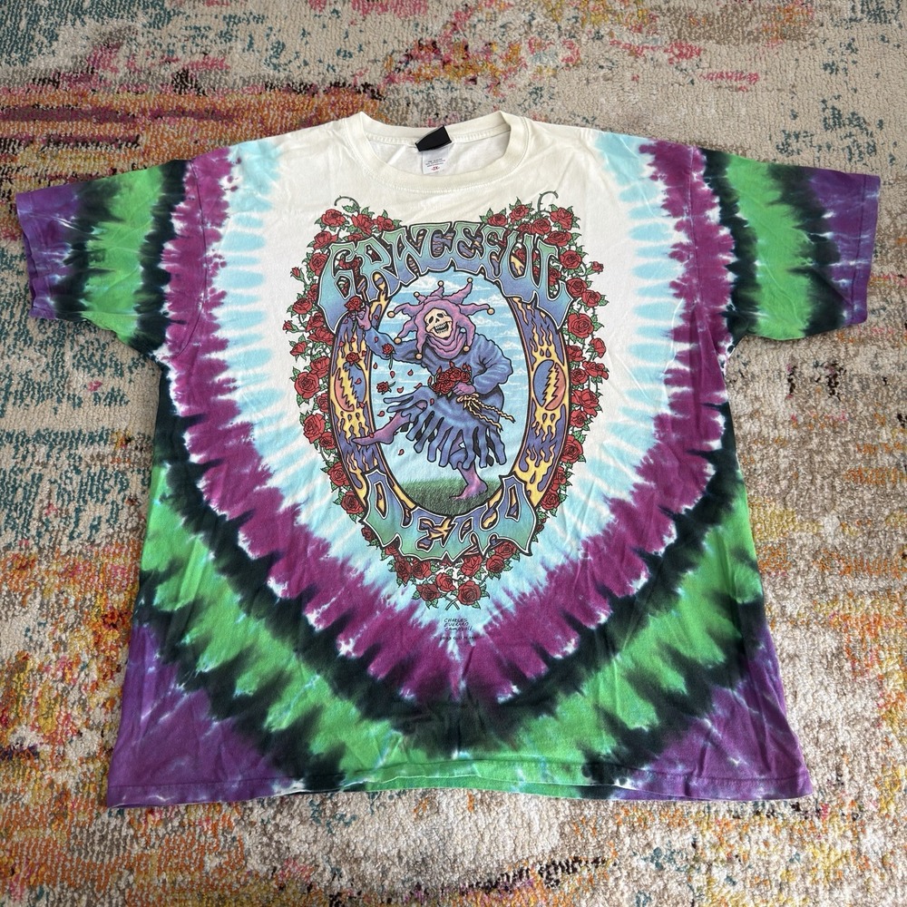 Vintage 1993 Grateful Dead Seasons of Dead Tie Dye T-Shirt 2XL Liquid Blue